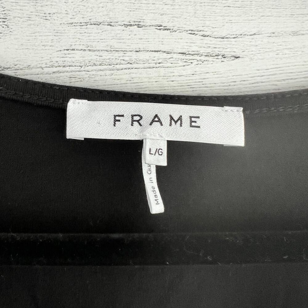 Frame Black Agnes Ruched Knit Long Sleeve Top Size L - Picture 4 of 8